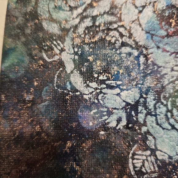 HANDCRAFTED Abstract Painting HANDPAINTED Artwork HANDMADE Wall Art Decor 8"x8" - Picture 7 of 13